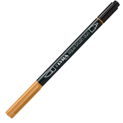 Pennarello Aqua Brush Duo - punte 2-4 mm - ocra bruna - Lyra