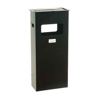 Gettacarte-posacenere da terra - da esterno - 30 x 70 x 15 cm - grigio scuro - Metalplus