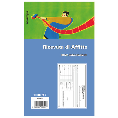Blocco ricevute d affitto - 50-50 fogli autoricaricanti - 9,9 x 17cm - 50 fogli - Edipro