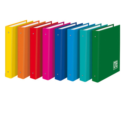 Raccoglitore One Color - A4 - 26 x 32 cm - dorso 4 cm - 4 anelli 30 mm - colori assortiti - Blasetti