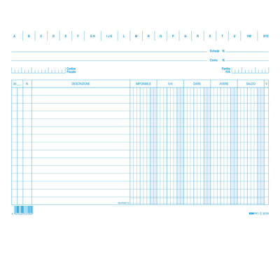 100 schede dare-avere-saldo-iva - 17 x 24 cm orizz. - Edipro