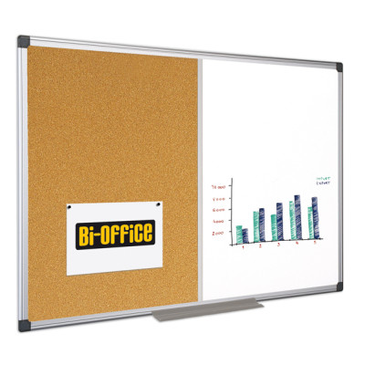 Lavagna combinata - 60 x 90 cm - bianco- sughero - Bi-Office