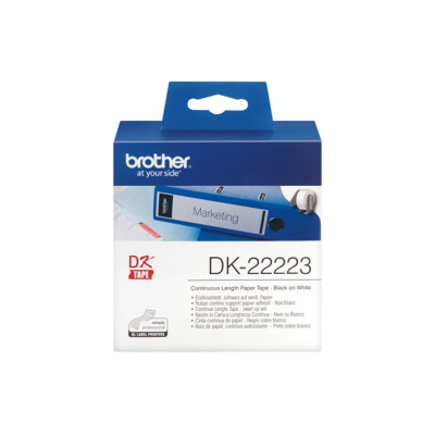 Brother - Nastro adesivo - Nero-Bianco -  50mm x 30,48mt - DK22223