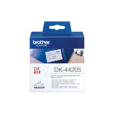 Brother - Nastro adesivo - Nero-Bianco - 62mm x 30,48mt - DK44205