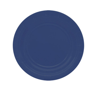 Piatti piani Ecocolor - Ã˜18cm - biodegradabile - blu notte - Big Party - conf. 25 pezzi
