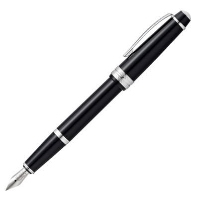 Penna stilografica Bailey Light - punta M - fusto nero-cromo - Cross