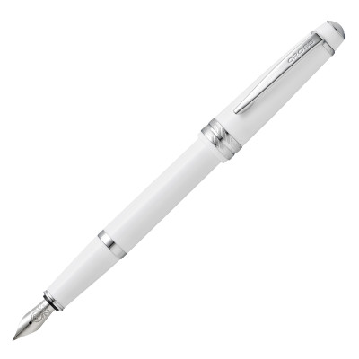 Penna stilografica Bailey Light - punta M - fusto bianco-cromo - Cross