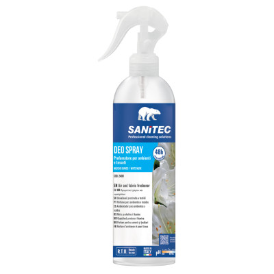 Profumatore Deo Spray - per ambienti e tessuti - trigger 300 ml - muschio bianco - Sanitec