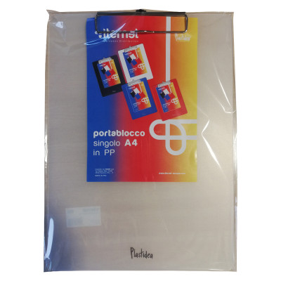 Portablocco con molla in metallo - copertina in PPL - A4 - grigio fumÃ¨ - Iternet
