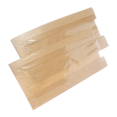 Sacchetto per alimenti - con finestra - 15 x 32 cm - carta kraft - avana - Viva - conf. 1000 pz