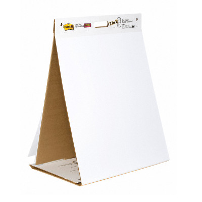 Blocco-Lavagna da tavolo Super Sticky autoportante - 563DE - 58,4 x 50,8 cm - bianco  - 20 fogli - Post-it