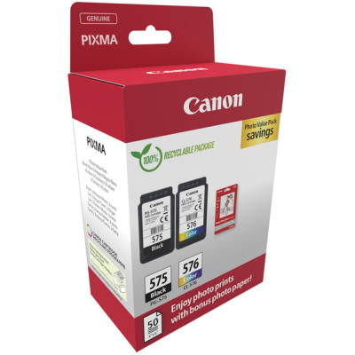 Canon - Cartuccia Ink PG-575-CL-576 - con Confezione fogli - 5438C004