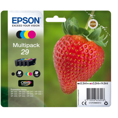 Epson - Confezioni cartucce ink - 29 - C-M-Y-K - C13T29864012 - C-M-Y 3,2ml cad - K 5,3ml