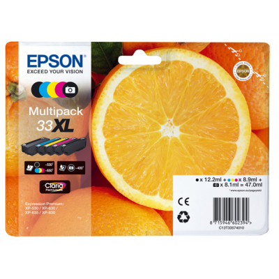 Epson - Cartuccia ink - 33XL - C-M-Y-K-K PH - C13T33574011 - C-M-Y 8,9ml - K 12,2ml - K PH 8,1ml