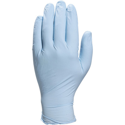 Guanti in nitrile - non talcati - taglia media - ambidestri - azzurro chiaro - Deltaplus - scatola da 100 pezzi
