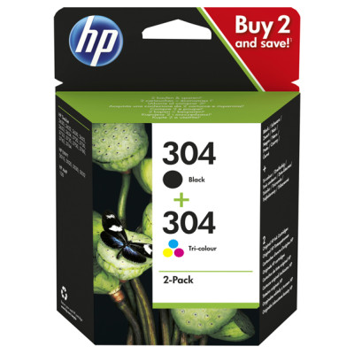 HP - Cartuccia ink originale - 304 - C-M-Y-K - 3JB05AE - C-M-Y 100 pag - K 120 pag