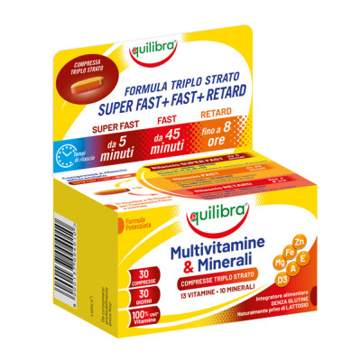 Integratore Multivitamine e Minerali - 30 compresse triplo strato (1,5 gr cad.) - Equilibra