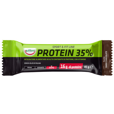 Integratore Sport e Fit Line Protein 35% - gusto dark chocolate - 45 gr - Equilibra