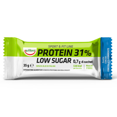 Integratore Sport e Fit Line Protein 31% - low sugar choco cioccolato - 35 gr - Equilibra