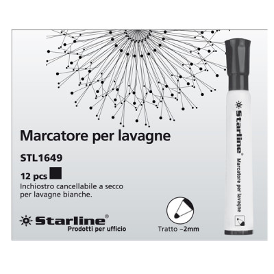 Marcatore per lavagne cancellabili Starline - punta tonda 2,0mm - nero - Starline