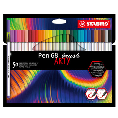 Pennarello Pen 68 Brush Arty Line 568-30 - colori assortiti - Stabilo - astuccio 30 pezzi