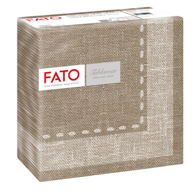 Tovagliolo linea AirLaid - carta - 40 x 40 cm - cachemire-caffè - Fato - conf. 50 pezzi