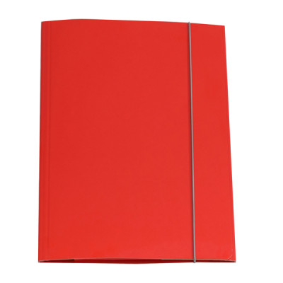 Cartellina con elastico - cartone plastificato - 3 lembi - 25x34 cm - rosso - Queen - Starline