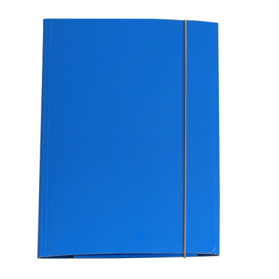 Cartellina con elastico - cartone plastificato - 3 lembi - 25x34 cm - azzurro - Queen - Starline
