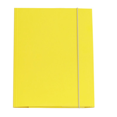 Cartellina con elastico - cartone plastificato - 3 lembi - 25x34 cm - giallo - Queen - Starline