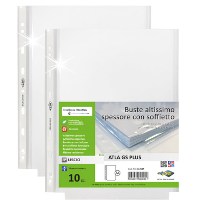 Buste forate ATLA GS plus - 22 x 30 cm - c-soffietto - Sei Rota - conf. 10 pezzi