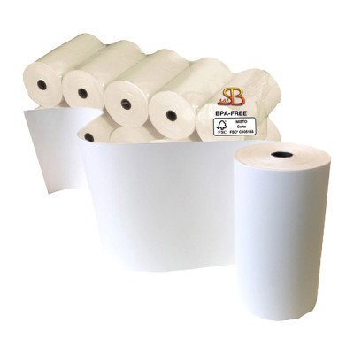 Rotolo per calcolatrici e stampanti - 110 mm x 30 m - diametro esterno 49 mm - anima 12 mm - 55 gr - carta termica BPA free - Sa