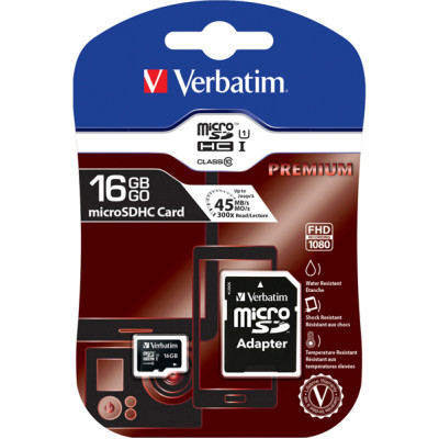 Verbatim - Micro SDHC Classe 10 fino a 45mb-sec - 44082 - 16GB