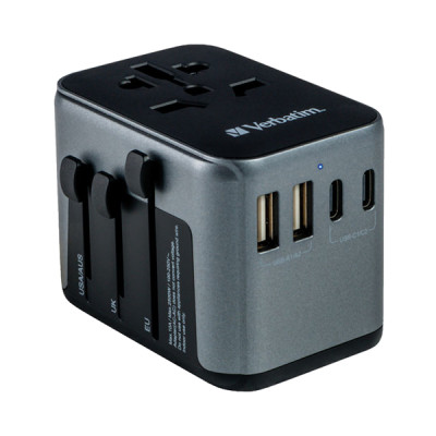 Verbatim - Adattatore da viaggio UTA-03 PD30W - QC - 2xUSB - 2xType-C