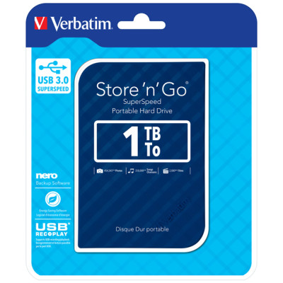 Verbatim - Usb 3.0 portatile Store  N Go 9,5mm drive - Blu - 53200 - 1TB